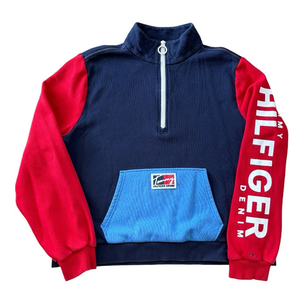 Tommy Hilfiger Women’s Multi Sweatshirt Half Zip-Up Size XL